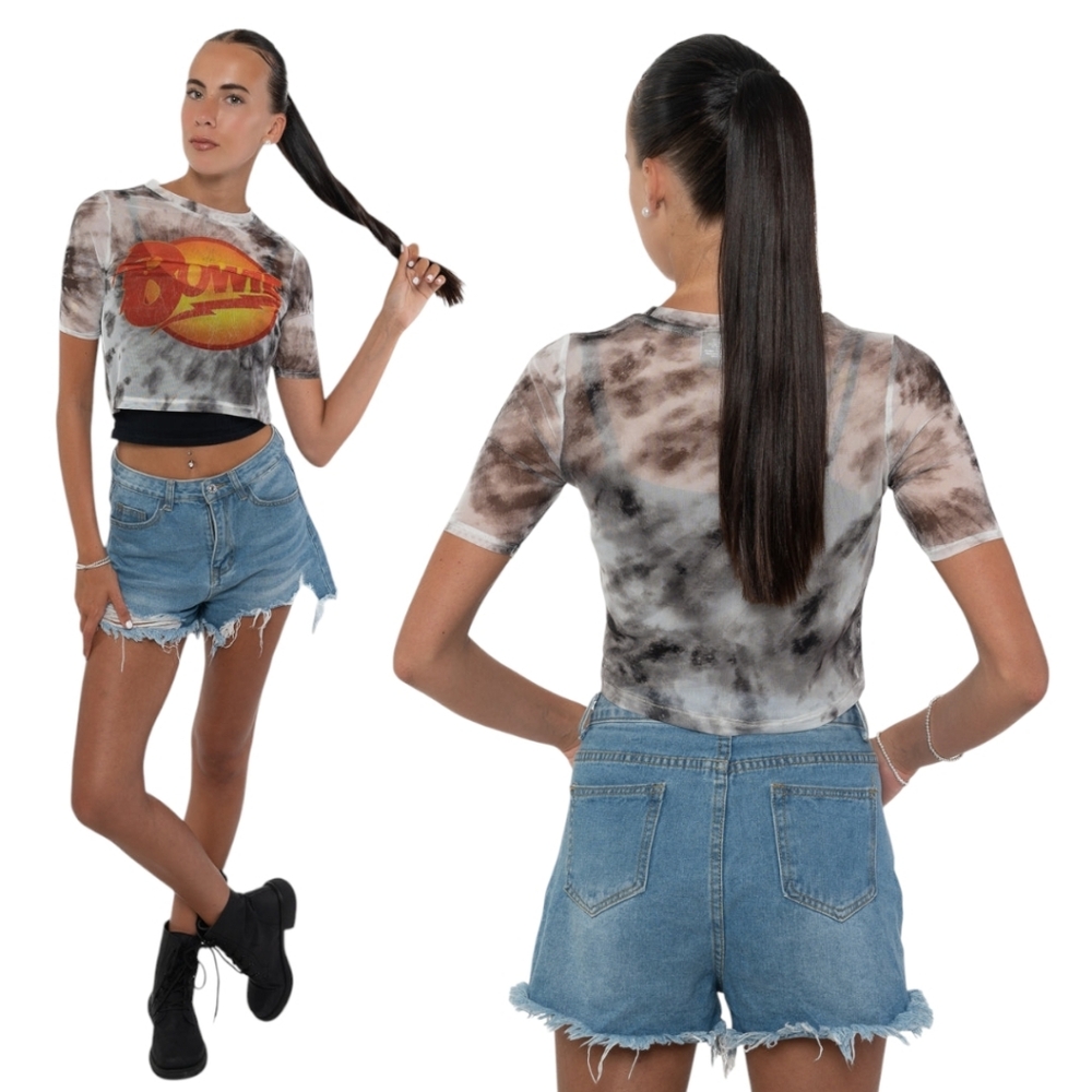 David Bowie Diamond Dogs Mesh Crop Top